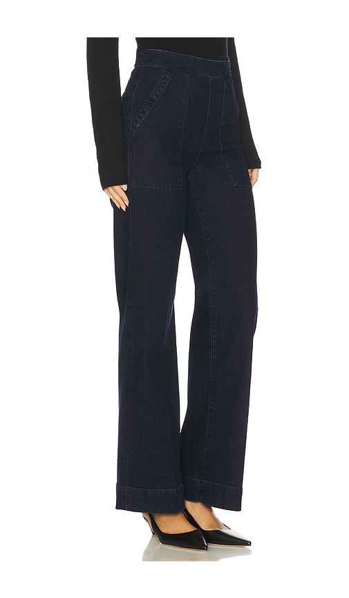 Joe's Jeans Side Zip Wide Leg Jeans In Blue