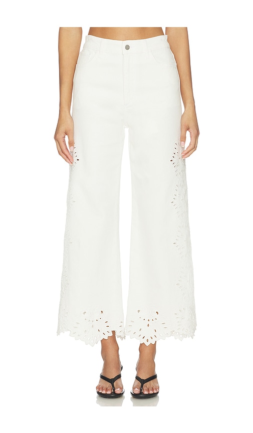 Joe's Jeans The Mia High Rise Wide Leg Jeans With Placed Broderie
