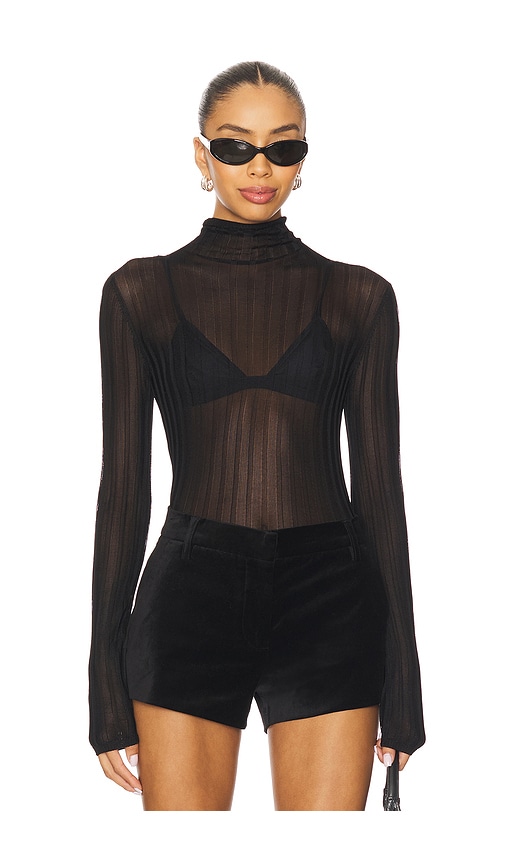 Joe's Jeans The Lana Ribbed Turtleneck Top In Black