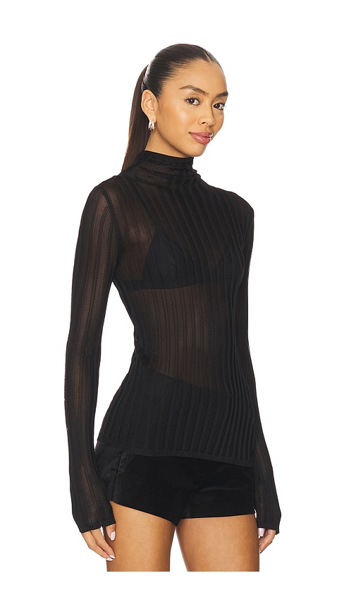 Joe's Jeans The Lana Ribbed Turtleneck Top In Black