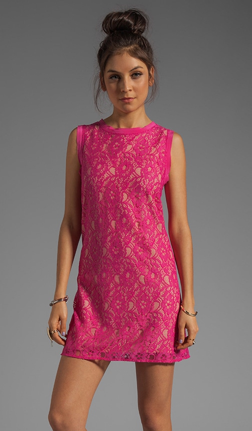 fuschia pink lace dress