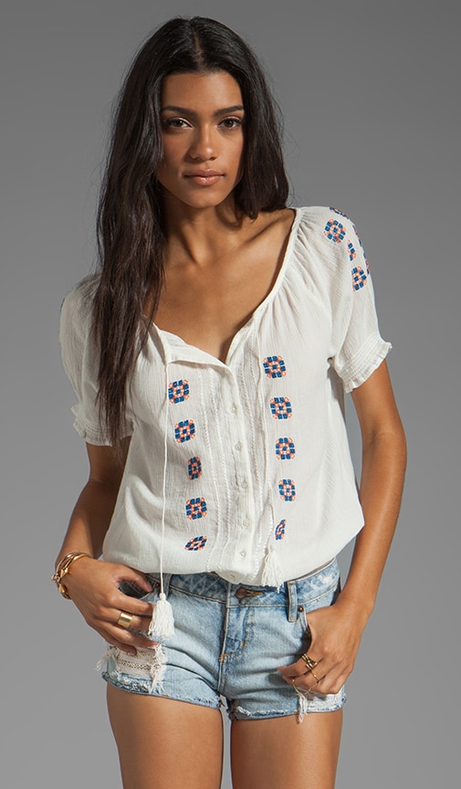 Joie Dolina Embroidery Top - Porcelain 