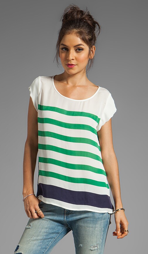 Terry Stripe Print Top