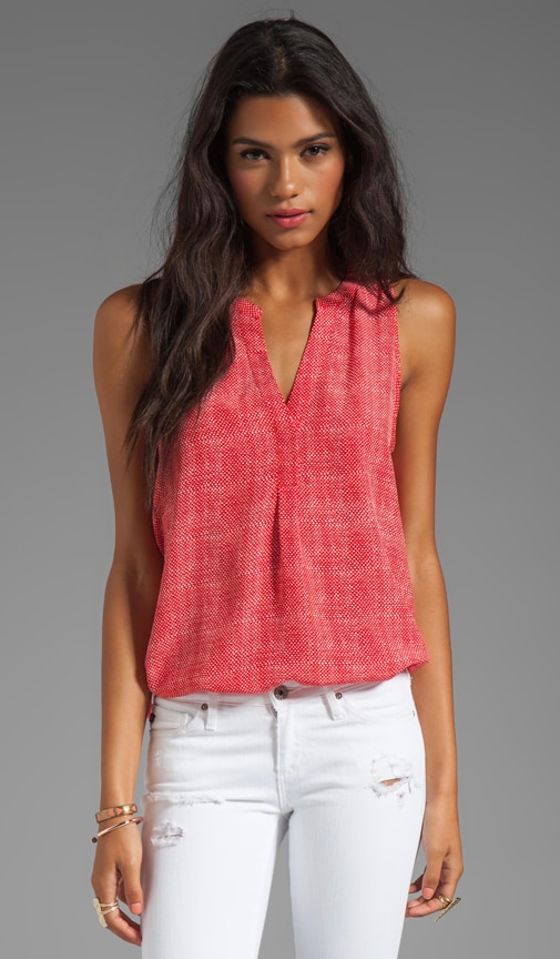 Textural Print Silk Aruna Tank