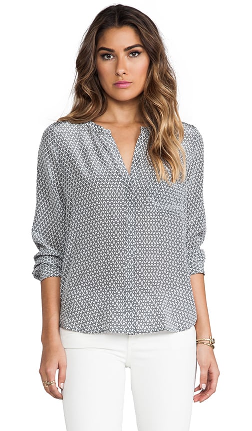 Ting Long Diamond Printed Savory Silk Hanelli Top