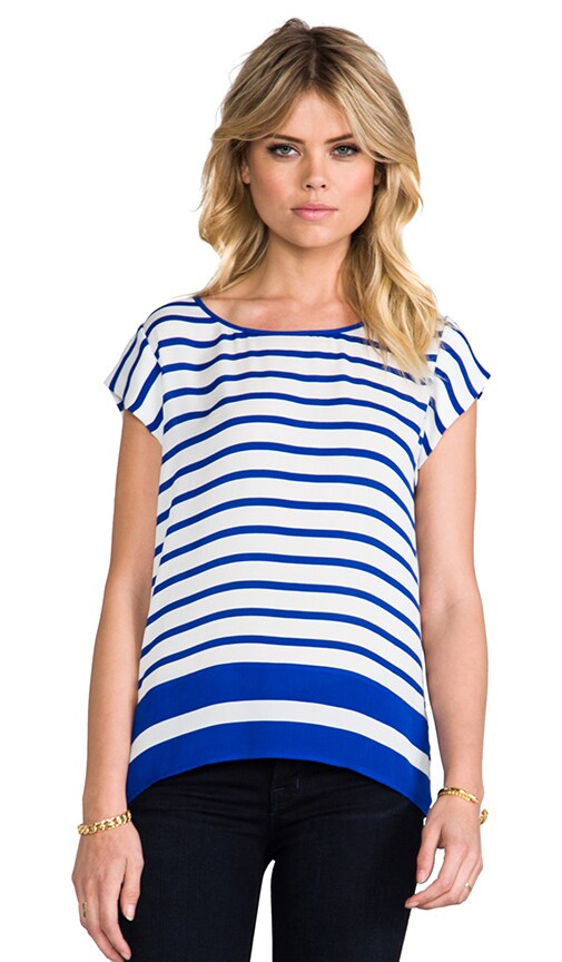 Terry B Striped Matte Silk Top