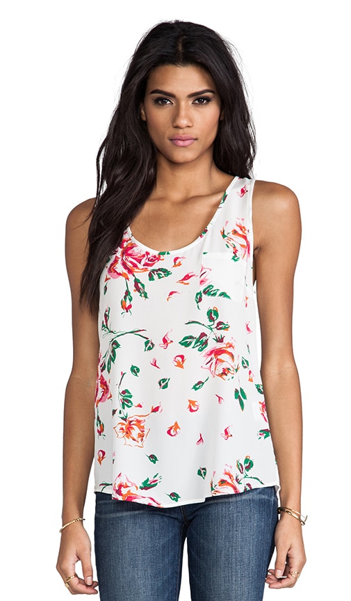 Rain B Rose Print Tank