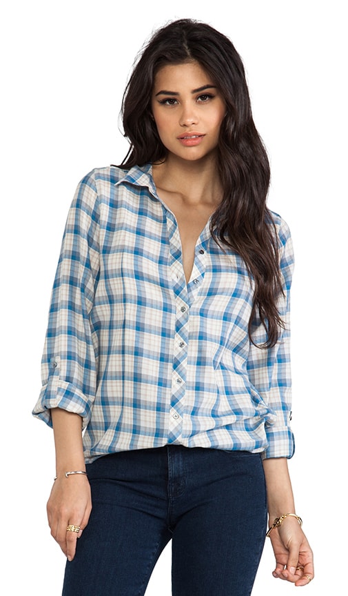 Moshina b Grungy Plaid Blouse