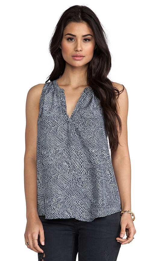 Fifi Feather Printed Reverse Satin Tank