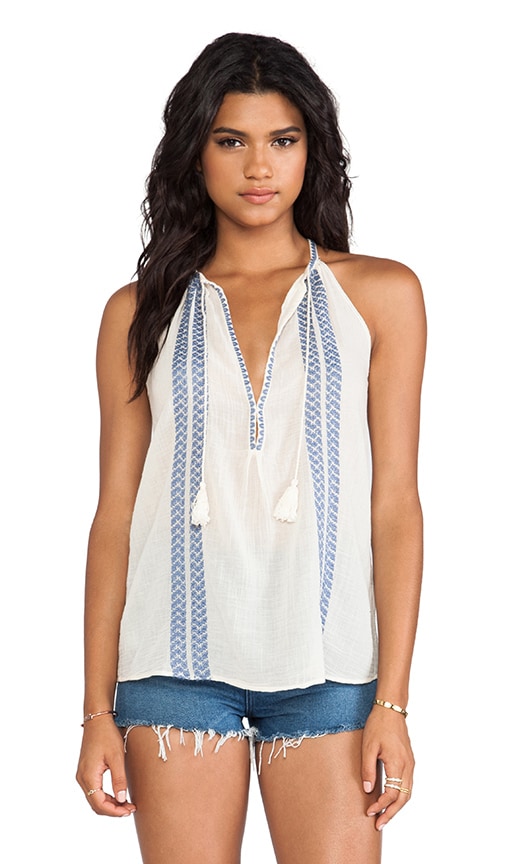 Eniko Embroidered Crepe Tank