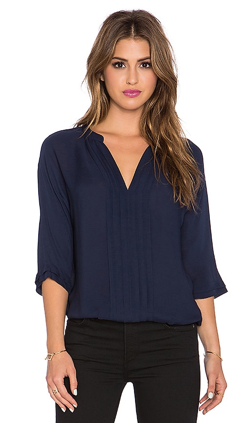 Joie Marru Short Sleeve Blouse in Dark Navy REVOLVE - Main Image