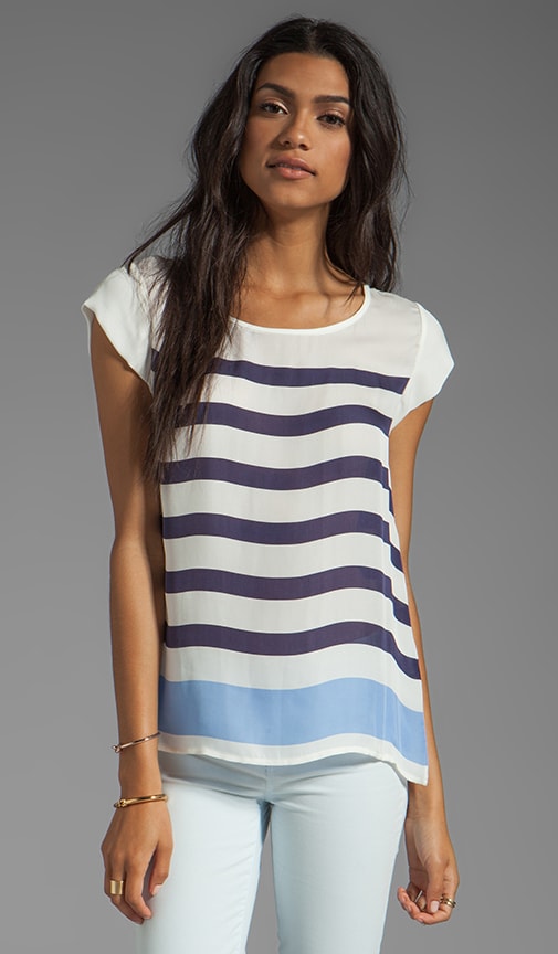 Terry Stripe Print Top