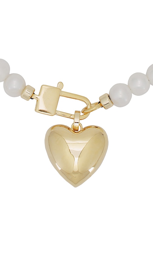 Shop Joolz By Martha Calvo Heart Pearl Necklace In 金色