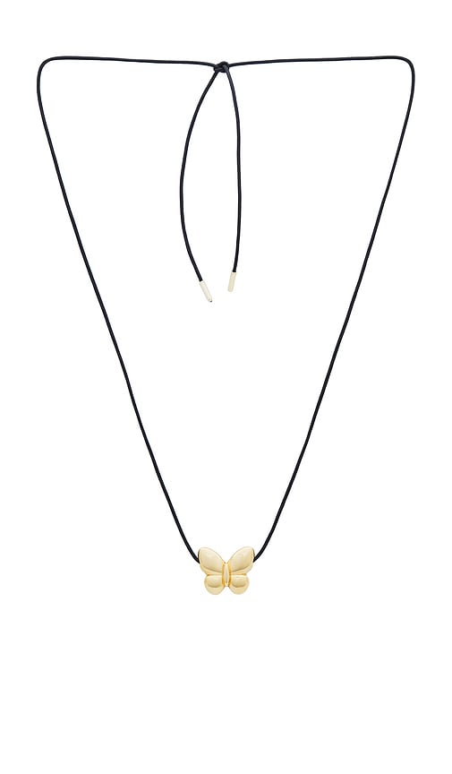 Shop Joolz By Martha Calvo Butterfly Necklace In Metallic Gold