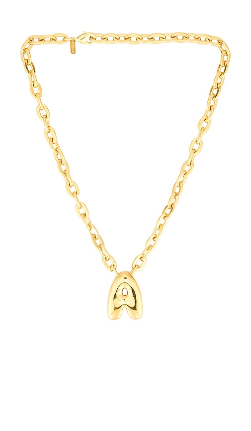 Bubble Letter Necklace in Metallic Gold. - size S (also in A, B, E, J, M)