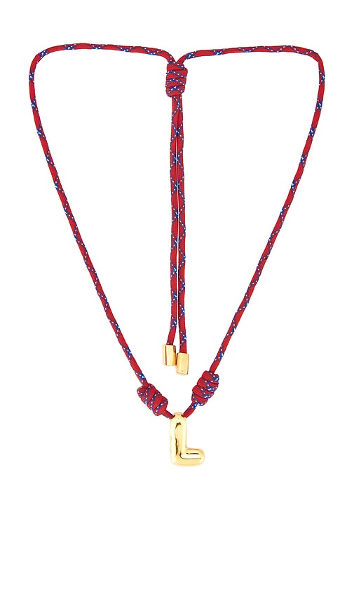 Bubble Letter Necklace in Red. - size L (also in A, B, D, H, J, K)