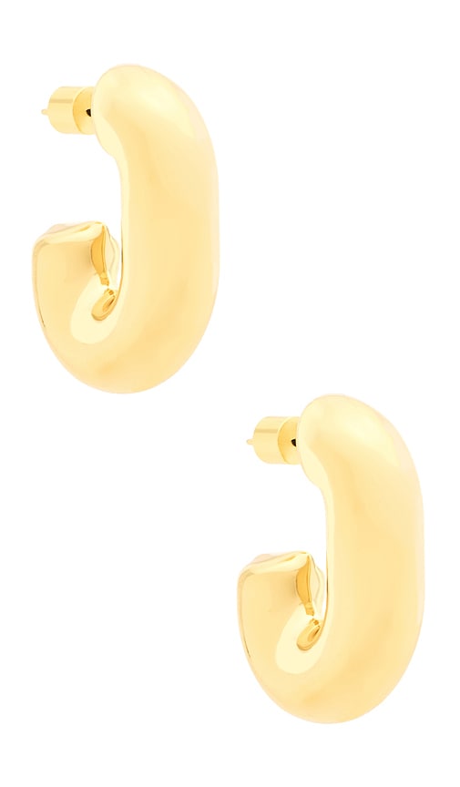 Kayla Link Earrings in Metallic Gold.