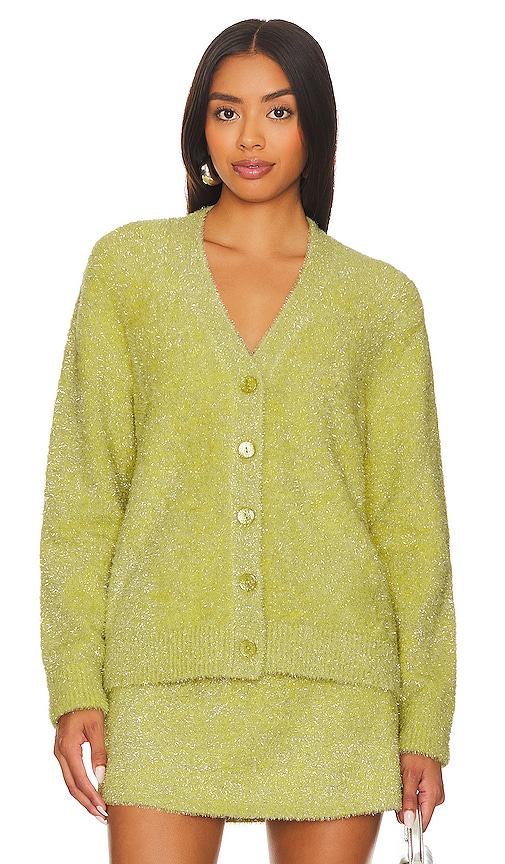 Shop Joostricot Cardigan In Chartreuse