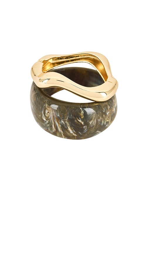 Jordan Road Rhodes Bangle Set in Brown,Metallic Gold.