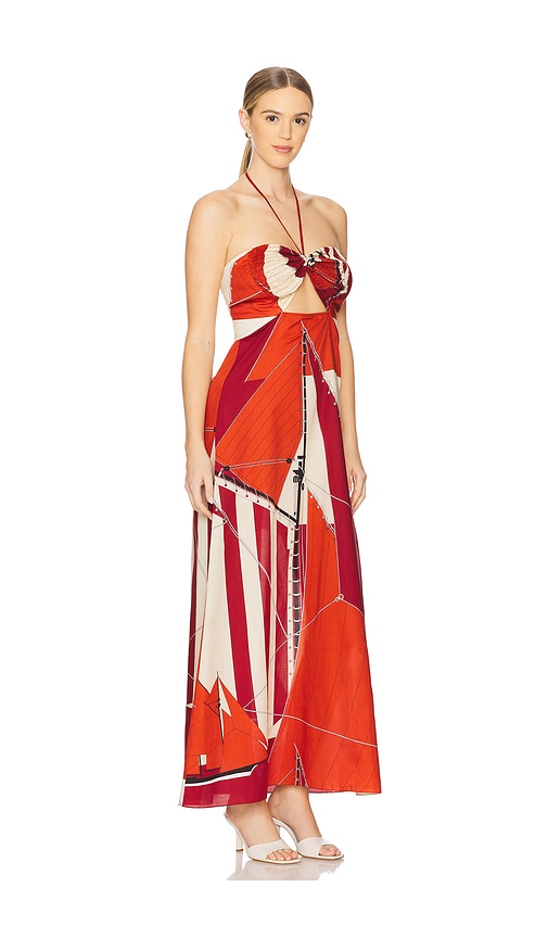 Johanna Ortiz Maxikleid Meteorito Del Mar In Red