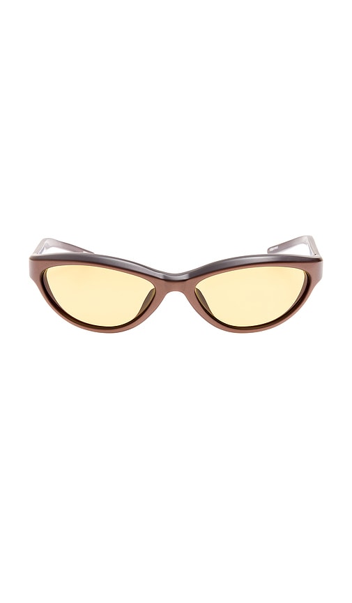 JACQUEMUS Curvo Sunglasses in Matte Metallic Brown, Silver, & Amber