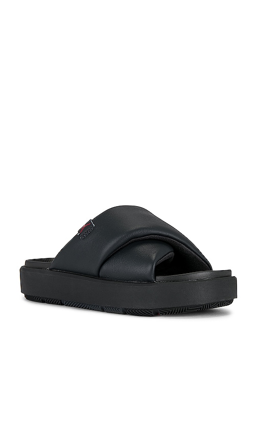 Shop Jordan Sophia Slides In Off Noir  Black  & Fire Red