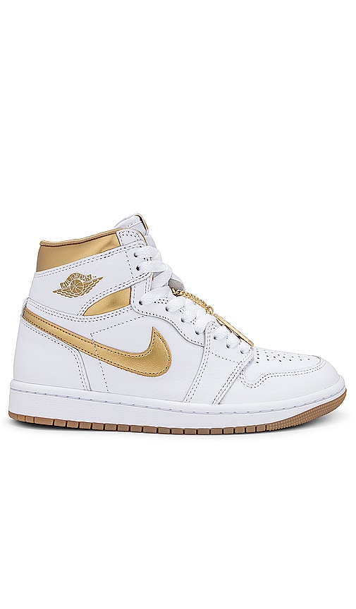 Shop Jordan Air  1 Retro High Og Sneaker In White  Metallic Gold  & Gum Light Brown