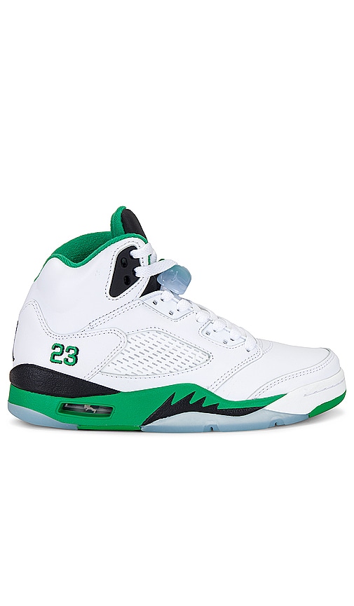 Shop Jordan Air  5 Retro Sneaker In White  Lucky Green  Black  & Ice Blue