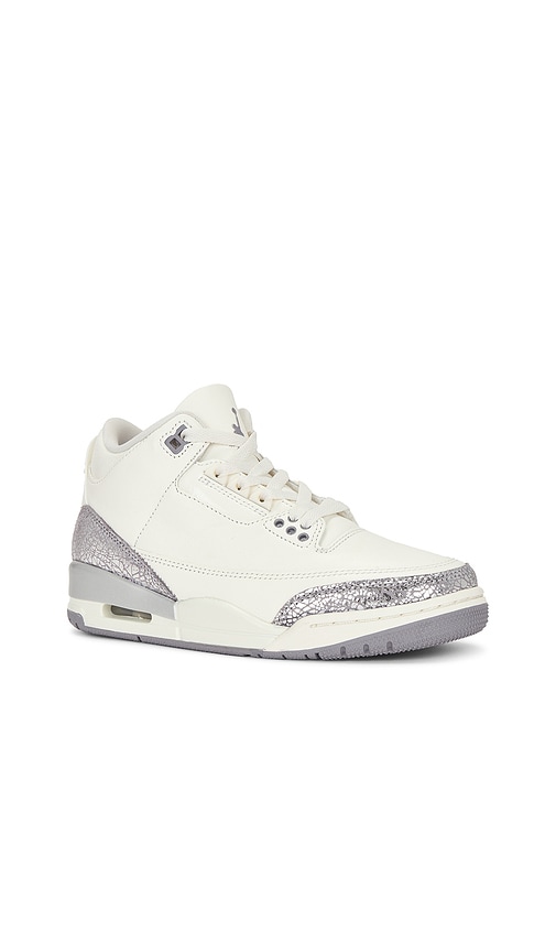 Jordan Air  3 Retro Sneaker In Sail  Cement Grey & Metallic Silver
