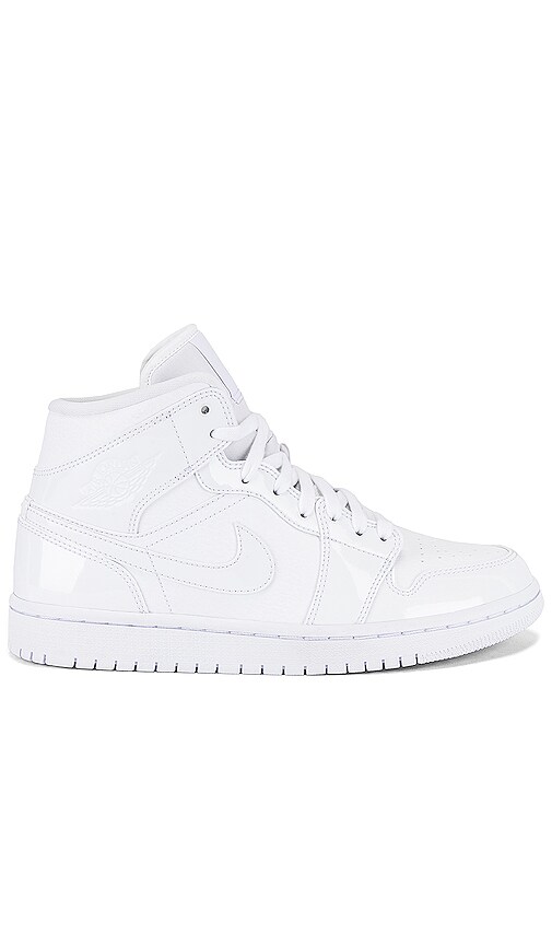 Jordan AJ 1 Mid Sneaker in White | REVOLVE
