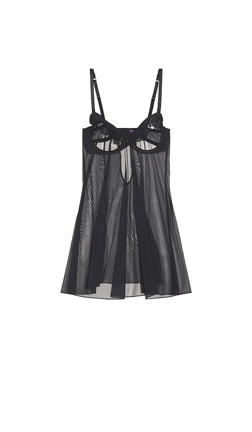 Journelle Odette Open Cup Chemise In Black