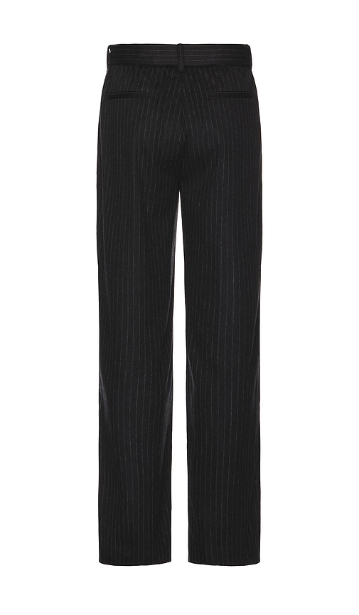 Shop Simkhai Elvis Pleated Pull On Trouser In Charcoal Pinstripe