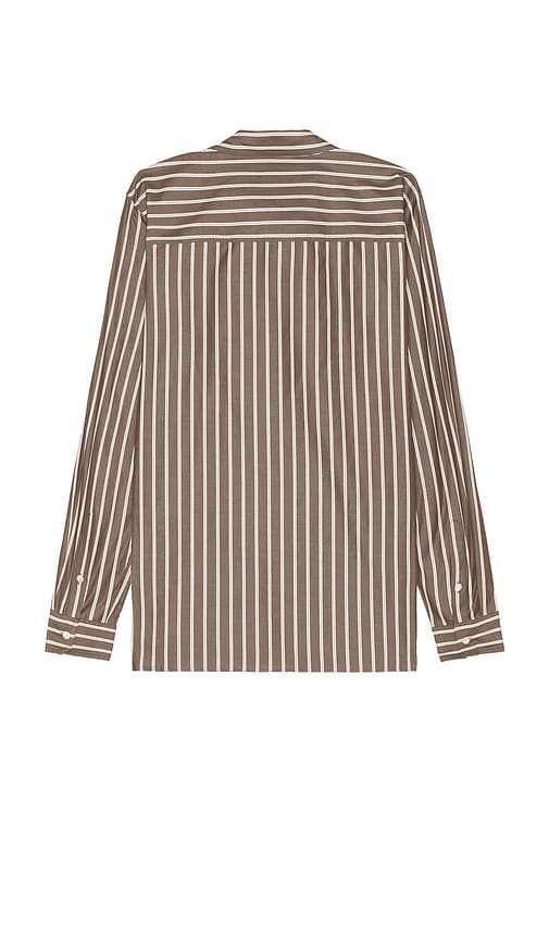 Shop Simkhai Hendrix Shirt In Chocolate Stripe