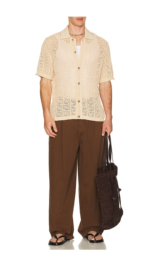  Simkhai Billy Short Sleeve Shirt In Brown. Size S. Also In M, L, Xl/1x, Xxl/2x. 