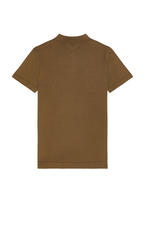 Shop Simkhai Barron Short Sleeve Polo In Capers