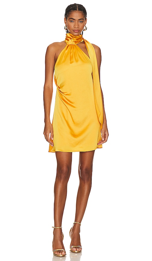 Simkhai Jade Draped Mini Dress In Yellow