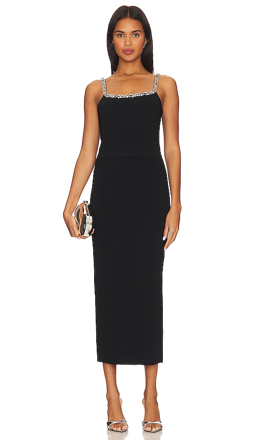 Shop Simkhai Marci Midi Dress In Black