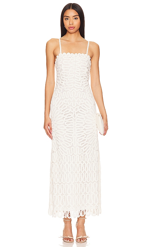 Shop Simkhai Elise Midi Dress In White