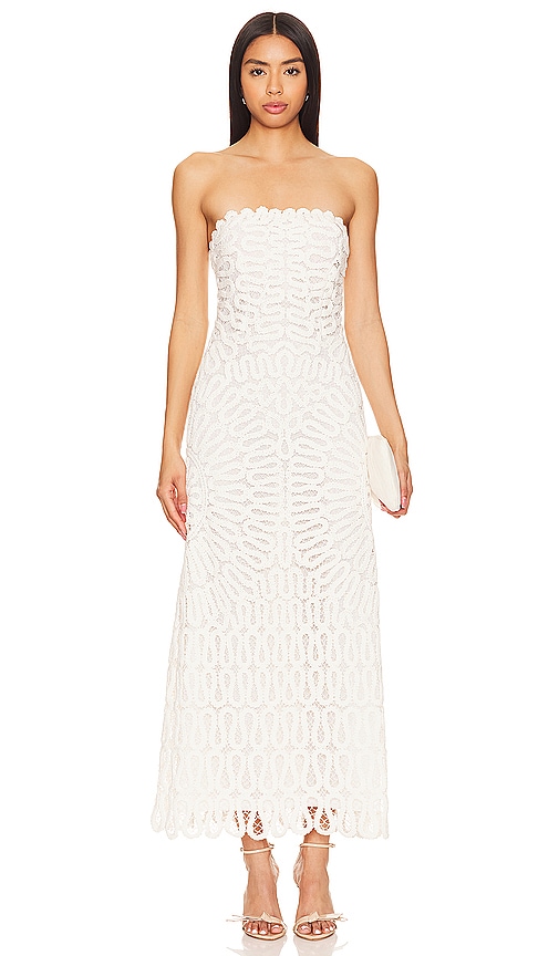 Shop Simkhai Elise Midi Dress In White