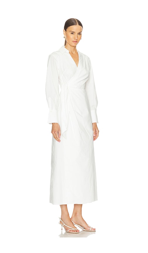 Shop Simkhai Briar Draped Midi Dress In White