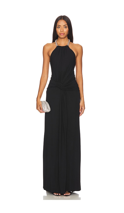 SIMKHAI Annabelle Halter Gown in Black REVOLVE