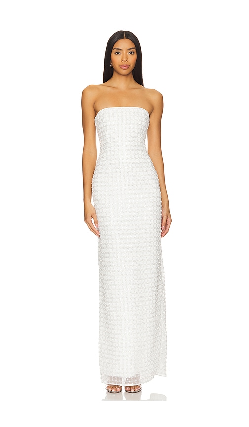 Simkhai Reign Strapless Gown In White In 화이트