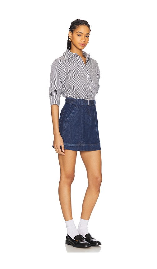 Simkhai Women's Harlowe Cotton Combo Denim Shirt Dress In Navy