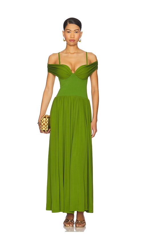 Amarantha Off Shoulder Dress in Green. - size M (also in S, XS) - SIMKHAI - Modalova