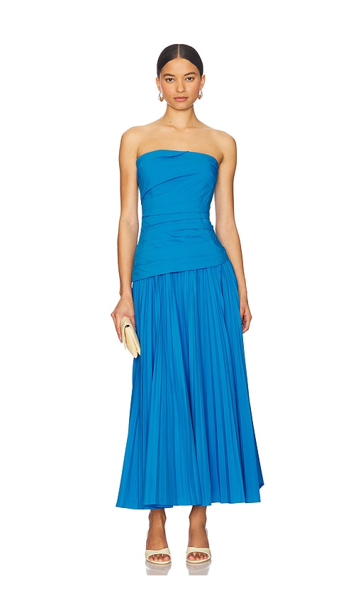 Arie Strapless Bustier Midi Dress in Royal. - size 0 (also in 2, 4, 6, 8) - SIMKHAI - Modalova