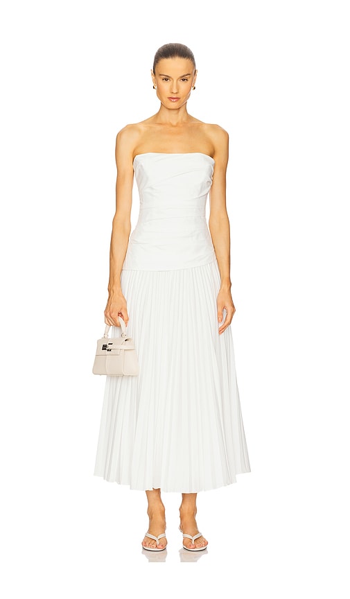 Arie Strapless Bustier Midi Dress in White. - size 6 (also in 10, 4, 8)