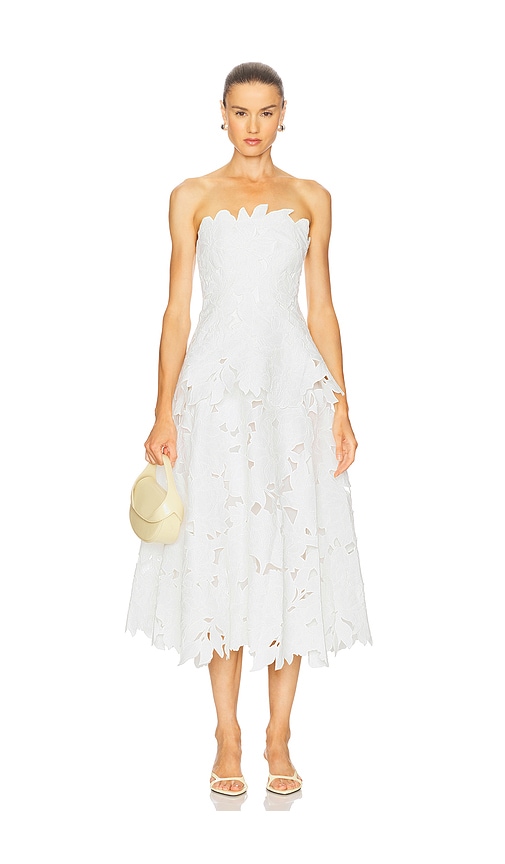 Audrey Midi Dress in White. - size 8 (also in 0, 10, 2, 4, 6)