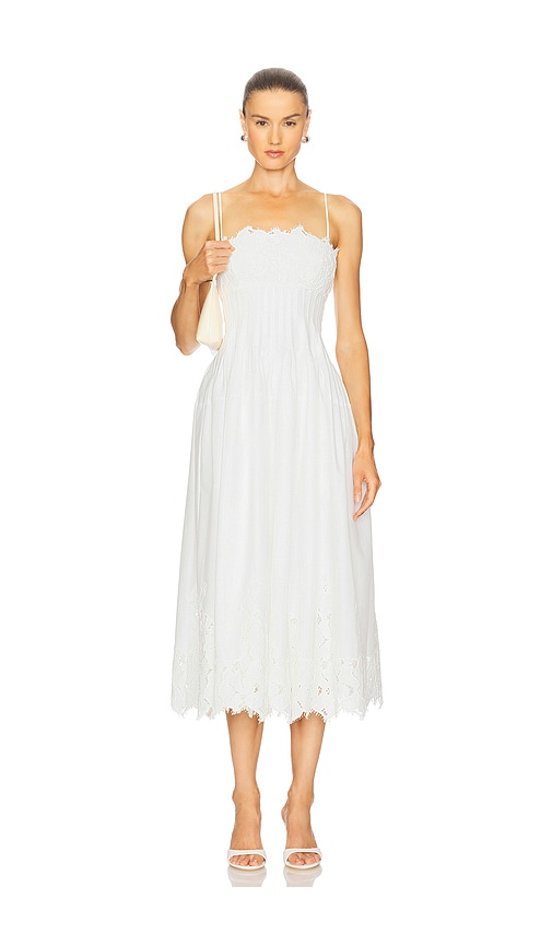 Lilianna Lace Midi Dress in White. - size 8 (also in 0, 10, 12, 2, 4, 6)