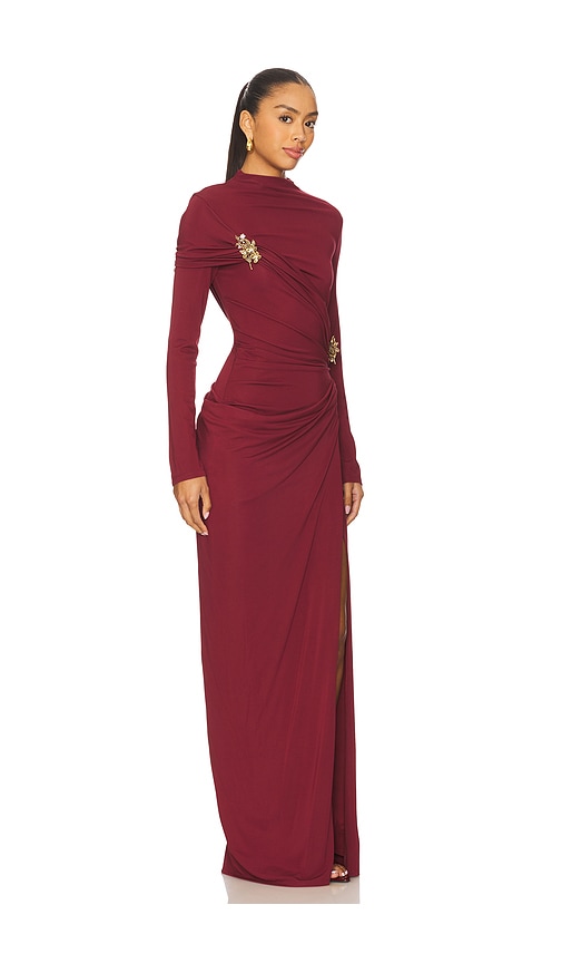Simkhai Womens Cranberry Izadora Draped Stretch-woven Midi Dress Xs In Multi