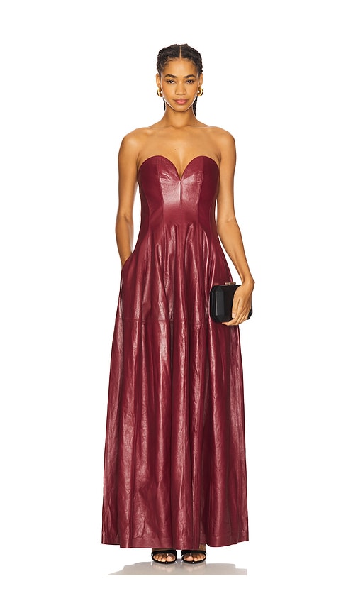 SIMKHAI Carrington Bustier Gown in Cranberry